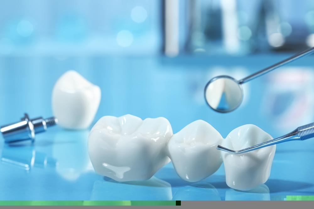 pointing,at,crown,with,medical,tools,on,blurred,background